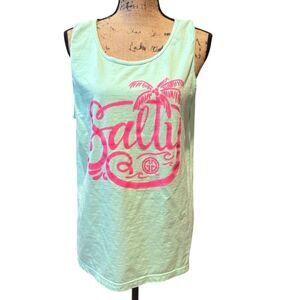 *3/$15 Girly Girl Women's Sleeveless Green Tank Top Size M Casual Summer